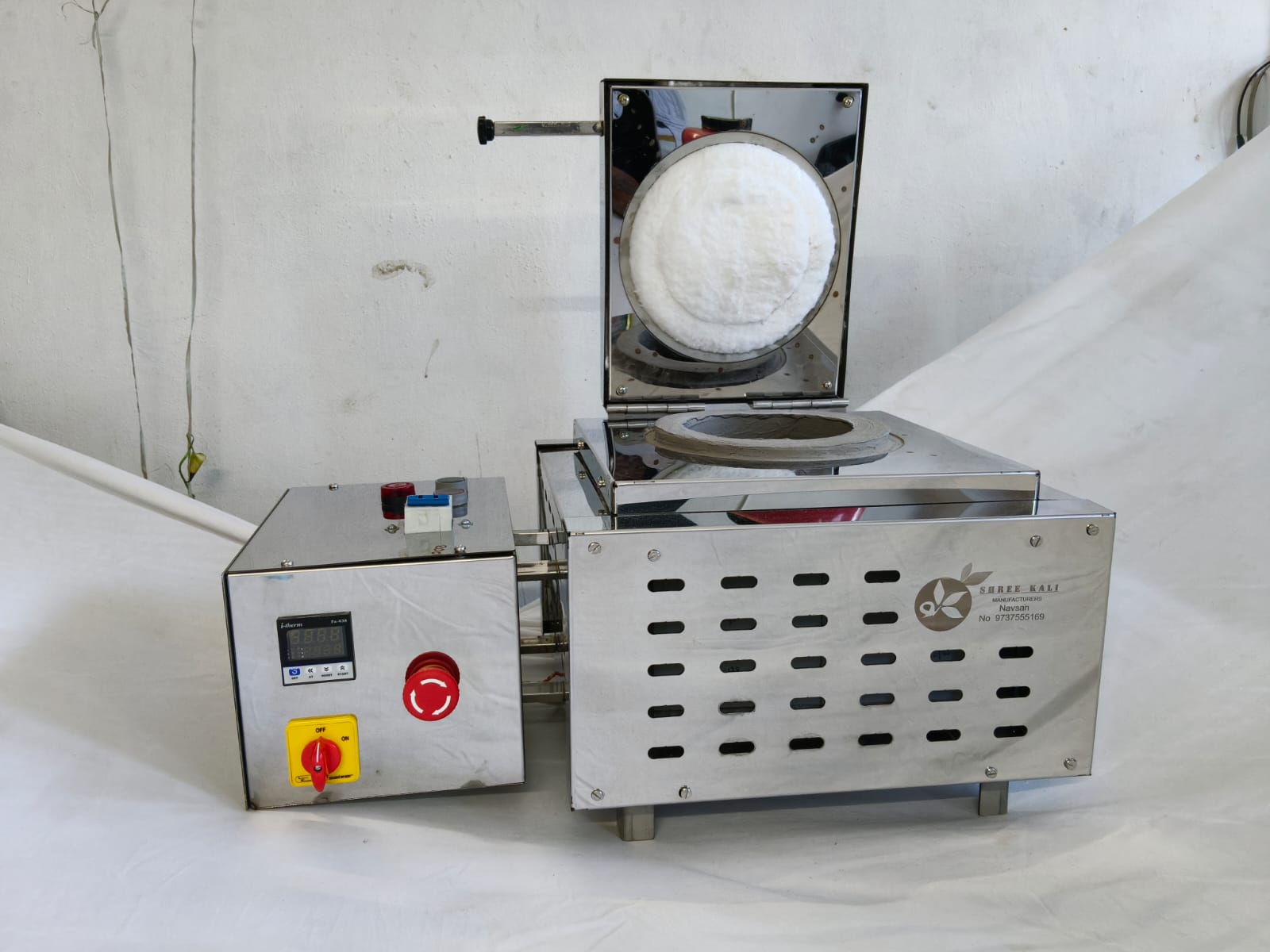 Shree Kali furnace open lid full front view